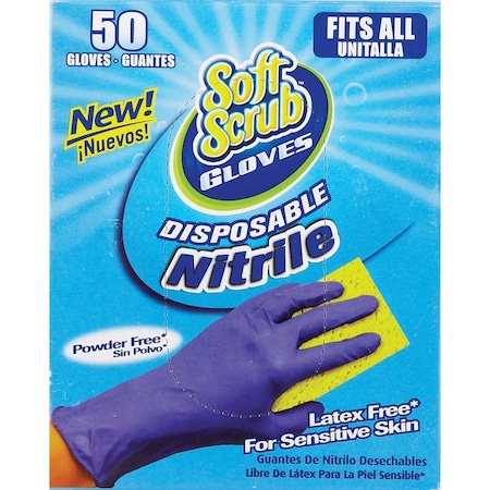 Soft Scrub 1 Size Fits All Nitrile Disposable Glove, 50PK 11150-16