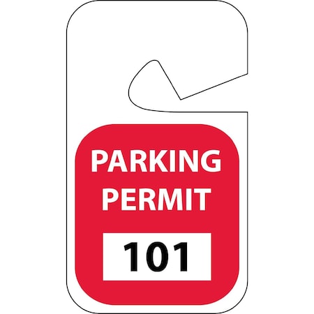 Nmc Rearview Mirror Hang Tag Red, Pk100 PP15B