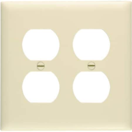 Legrand TradeMaster Wallplate, 4-11/16 in L, 4-3/4 in W, Standard, 2 -Gang, Nylon, Ivory, Matte TP82ICC30