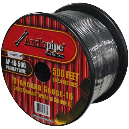 Nippon Primary Wire, 16 AWG, 1C C, Black, 500 ft. NI599744