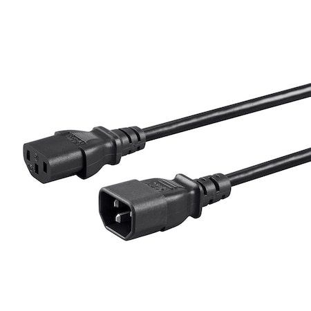 Monoprice SJT Extension Cord, 16 AWG, Indoor, 16/3, 1 Outlets, IEC 60320 C13, Black, IEC 60320 C14, 5 ft 27311