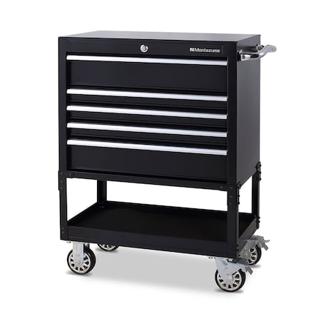 Montezuma Utility Cart, Black, 5-Drawer BK3005UC