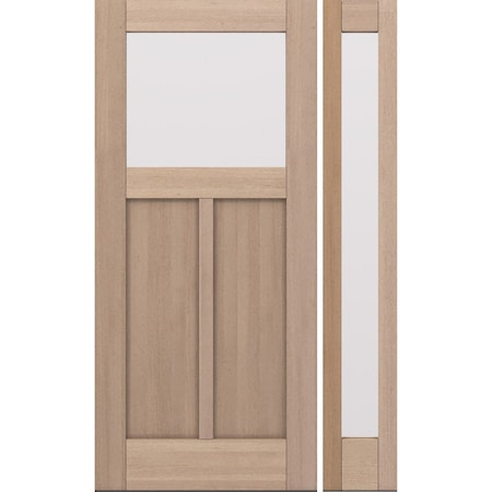 Doornmore CRF-P2G1, 51.5" x 82" ( 36" Door + 12" Side) Right Hand, Mahogany Top View Exterior Door CRF-P2G1-SW-3680-G101-SL_1-1_RI