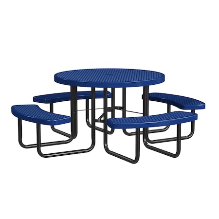 Leisure Craft Round Portable Picnic Table, Navy, 46 in T46ROP-NAVY