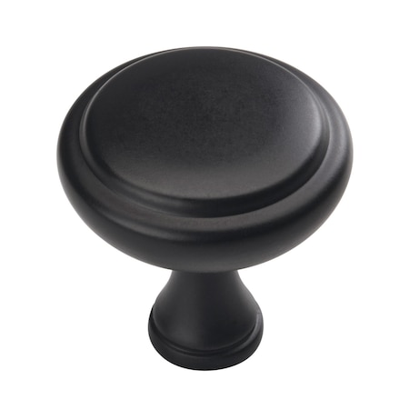 Amerock Arden 1-1/4 inch (32mm) Diameter Matte Black Cabinet Knob, 10PK 10VMP37340MB