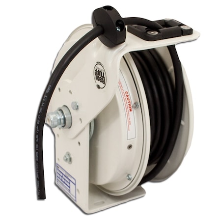 Kh Industries Retractable Cord Reel, 20 Amp, White Finish, 25ft 12/3 Black Sjow, Blunt Cut RTBB3LW-WW-J12F