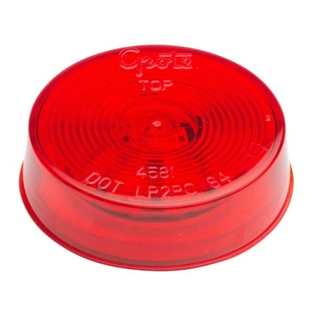 Grote Clearance Light - LED; Round; 2.5 Inch Diameter x 0.75 Inch Height; Red Polycarbonate Lens; White Po G1032-5