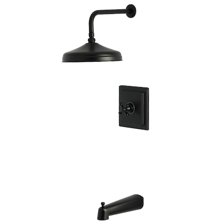 Kingston Brass Single-Handle Pressure Balanced Tub and Shower Faucet, Matte Black KB6140AX
