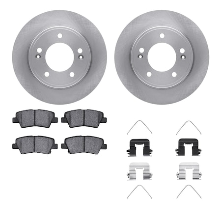 Dynamic Friction Co DFC Brake Rotor with 5000 Brake Pads and Hardware Kit 6512-03323