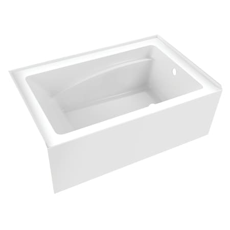 Kingston Brass 54" Acrylic Rectangular 3-Wall Alcove Tub, Right Hand Drain, Glossy White VTAM5436R22T