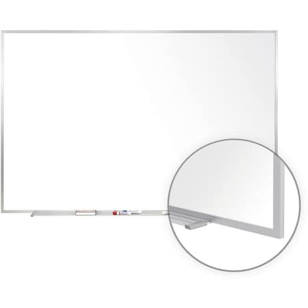Ghent Dry Erase Board, Porcelain, 48 1/2 in, 72 1/2 in, Aluminum Frame, White, Matte M1-46-4