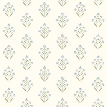 Chesapeake Kova Aquamarine Floral Crest Wallpaper 3125-72351