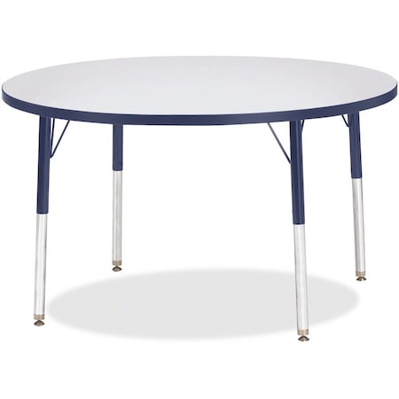 Jonti-Craft Berries Round Activity Table, 42 in. Diameter, E-height, Freckled Gray/Navy/Gray 6468JCE112