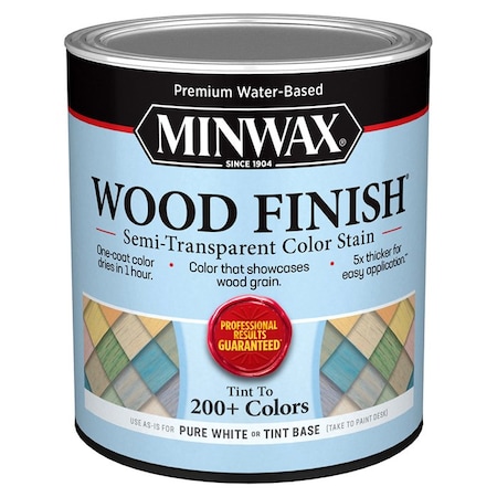 Minwax 1 Qt 11710 White Tint Base Wood Finish Water-Based Semi-Transparent Color Stain 10850