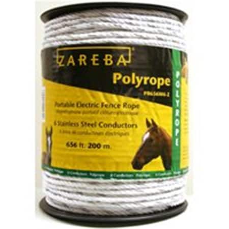 Zareba PR656W6Z 656 Ft. 6 Strand White Polyrope 4525994