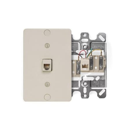 Leviton Telephone Wall Jack, Ivory 40257-I