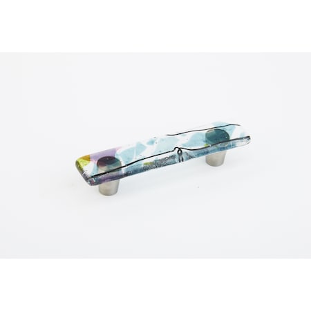 Schaub 3in Center to Center Ice Cabinet Pull Confetti Turquoise Finish 30-COT