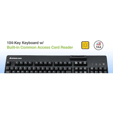 Iogear 104-KEY KEYBOARD W CAC READER GKBSR202TAA