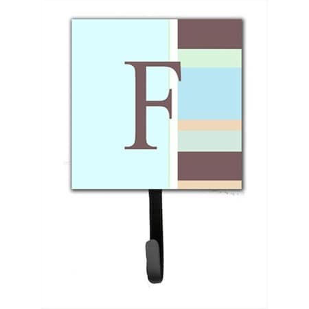 Carolines Treasures Letter F Initial Monogram - Blue Stripes Leash Holder Or Key Hook CJ1003-FSH4