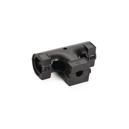 Hellerman Tyton Hinged Convoluted Loom Tubing T-Fitting, L- 0.75 x C- 0.38 x R- 0.75", PP, Black, 200PK 167-00200
