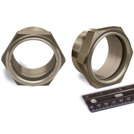 Oil-Rite 303 SS Gasketed Window Sights NPT Thread - 2in. NPT, 2 1/2in., Viton Liquid Contact B4763-08V