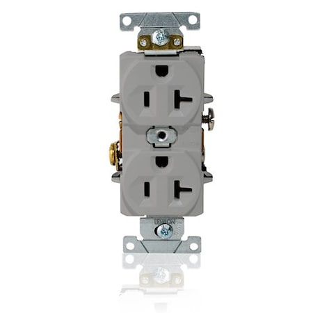 Leviton Dup Rec 20A 125V Self-Gr Gry L5362-GY