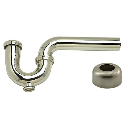 Mountain Plumbing 1-1/2" P-Trap, Trad. Style w/ Clean-Out and Hi Box Flange in Brushed Nickel MT315X/BRN