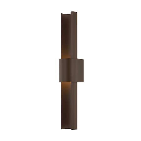 Troy Lighting Ossian Integrated LED Exterior Wall Sconce, Bronze, 4.75 In x 28 In B6428-BRZ