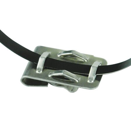 Heyco Cable Tie Mounting Platform, 1.05 in L, 0.31 in Max Bundle Dia., 319 Stainless Steel, 1000 PK S6474