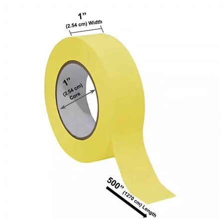 Bartovation Lab Labeling Tape, 500in Length x 1in Width, 1 Inch Core ( 1 Yellow Roll) NL11YR500