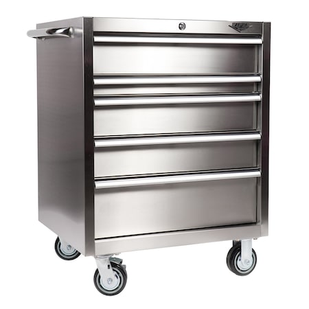 Viper Tool Storage 30-Inch 5-Drawer Rolling Tool Cabinet, 304 Stainless Steel V300541SSR