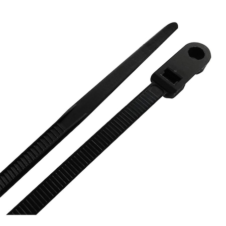Acoustic Cable Tie, 8 in L, 1.96 in Max Bundle Dia., Black, Polypropylene, 50 lb Strength, 15 PK AC2739017