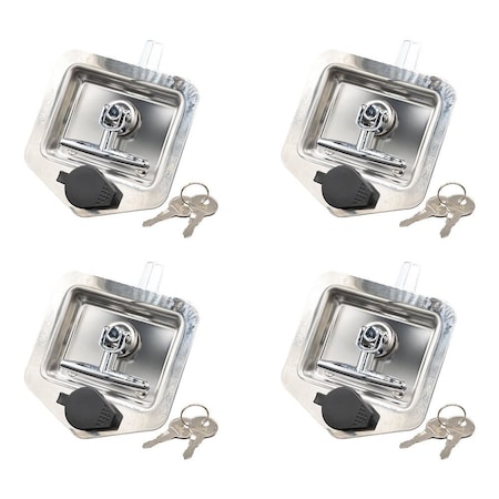 Mytee Products Stainless Steel T-Handle Tool Box Lock, 4PK TBSS-LATCH-KEYEDx4