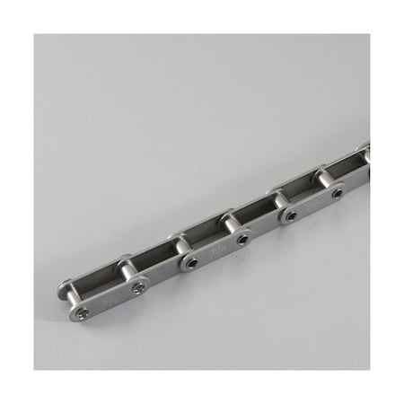 Tsubaki Double Pitch Hollow Pin chain, 10 ft OAL, 1-1/4 P, 3/8 in W Roller, 0.08 in THK Plate, SS C2050SSHPB
