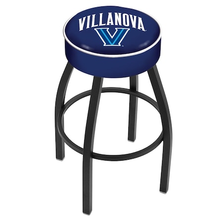Holland Bar Stool Co 25" 4" Villanova Cushion Seat, Blk Wrinkle Base Swivel Bar Stool L8B125Vilnva