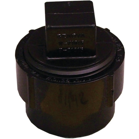 Canplas Cleanout Body with Plug, 2 in, FNPT x Spigot, ABS, Black, SCH 40 Schedule 103702ASBC