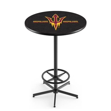 Holland Bar Stool Co 42" Black Arizona State Pub Table, Pitchfork L216B4236ArizSt-F