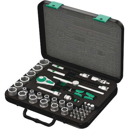 Wera 8100 SB 2 Zyklop Speed Ratchet Set, 3/8 in drive, metric, 43 pieces 5003594001