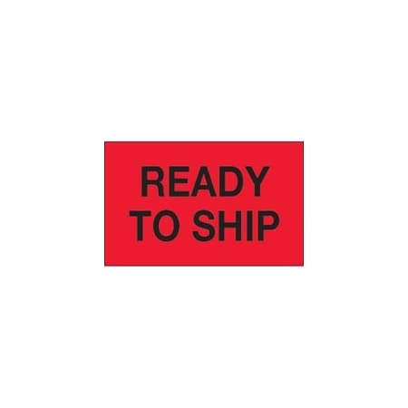 Bubblefast 1 1/4 x 2'' - ''Ready To Ship'' Fluorescent Red Labels BFDL1171