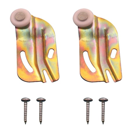 Prime-Line Offset Adjustable 3/4''Dia.x1/4'' Single Wheel Front Bypass Door Roller, 2-Count N 6508