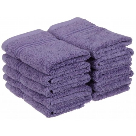Superior Egyptian Cotton 10-Piece Face Towel Set  Royal Purple NS FTOWEL RP