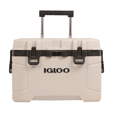 Igloo Trailmate Series 0034940 Wheeled Cool Box, 52 qt Cooler, Plastic, Bone, 5 day Ice Retention 34940