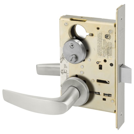 Sargent Grade 1 Privacy Bath/Bedroom Mortise Lock, B - Lever, LN - Rose, Field Reversible, Satin 8265 LNB 32D