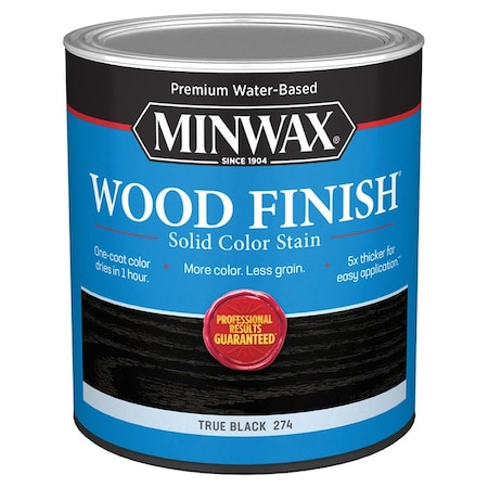 Minwax 1 Qt 10851 True Black Wood Finish Water-Based Solid Color Stain 10821