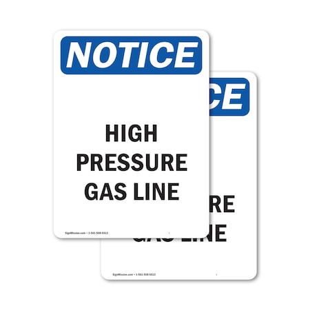 Signmission High Pressure Gas Line, 3.5 in W x Rectangle, Vinyl Decal ...