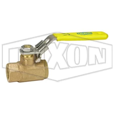 Dixon Ball Valve, 3/8 in Nominal, FNPT End Style, Brass Body, Full Port, RPTFE Stem Softgoods, Domestic BBLV38