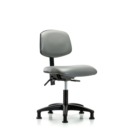 Blue Ridge Ergonomics Vinyl Chair, Desk, Glides, Sterling BR-VDHCH-RG-T0-A0-RG-8840