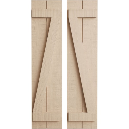 Ekena Millwork Rustic Two Board Joined Board-n-Batten Rough Cedar Faux Wood Shutters w/Z-Board, 11W x 30H, PR SHUBJZ11X30RCPR
