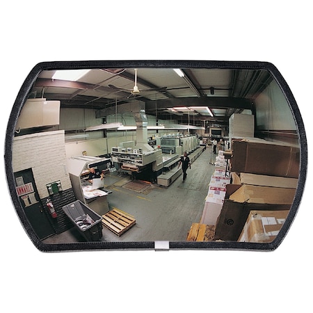 See All Industries Mirror, Indoor, Glass, 12in x 18in, Hardboard, Round Rectangular RR1218