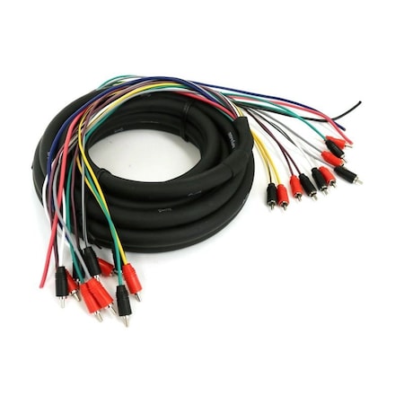 Deejay Led 20-Foot Multi-Amp Accessory Cable 10 RCA Shielded Cables Plus Three Power Wires in one cable TBHMED20COPPER